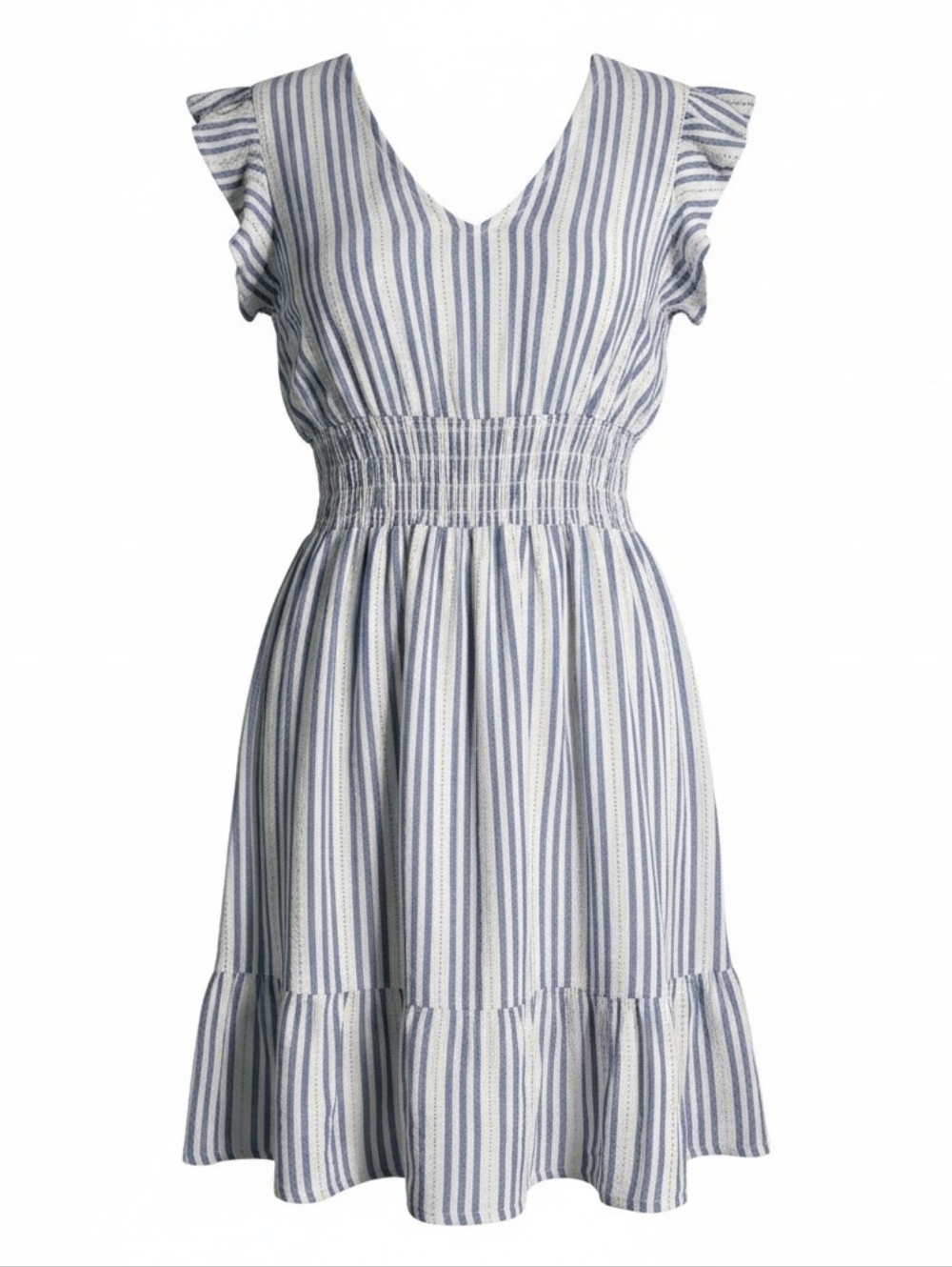 Rails Blue and White Striped Midi Dress